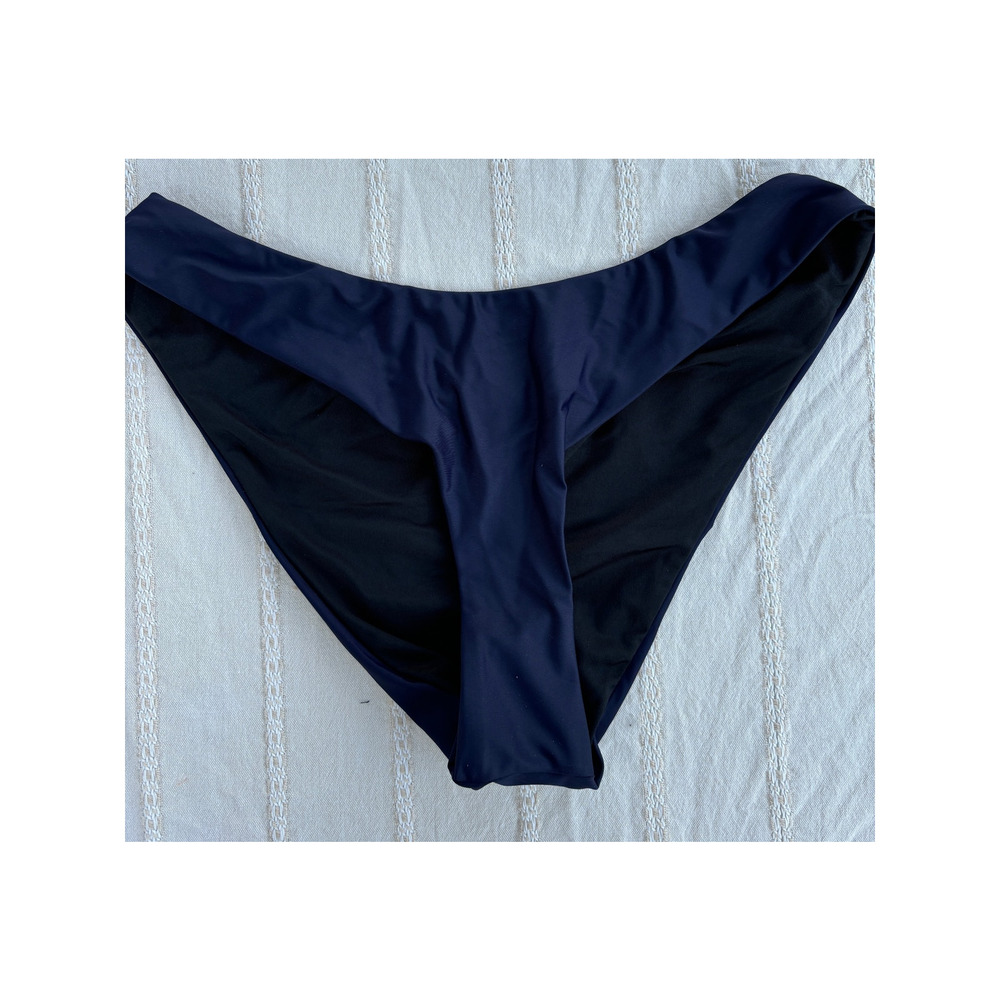 NWT Curve Waisted Cheeky Bottom Bikini, Navy Blue, Sz L
